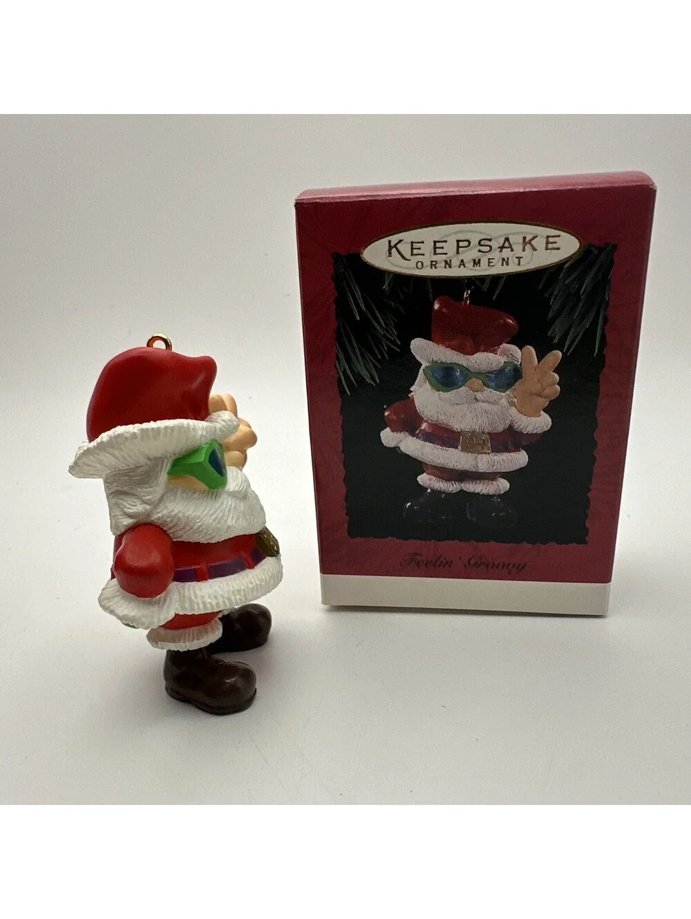 Vintage Hallmark Keepsake Ornament “Feelin' Groovy” Santa 1994 Excellent In Box